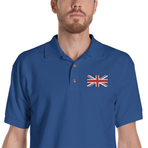Royal / S United Kingdom Flag "Solo" Embroidered Polo Shirt by Design Express