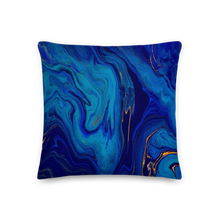 18×18 Blue Marble Square Premium Pillow by Design Express