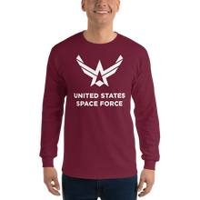 Maroon / S United States Space Force "Reverse" Long Sleeve T-Shirt by Design Express
