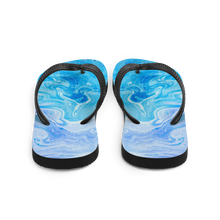 Blue Watercolor Marble Flip-Flops by Design Express