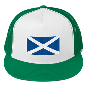 Kelly/ White/ Kelly Scotland Flag "Solo" Trucker Cap by Design Express