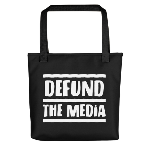 Defund The Media Black Tote bag