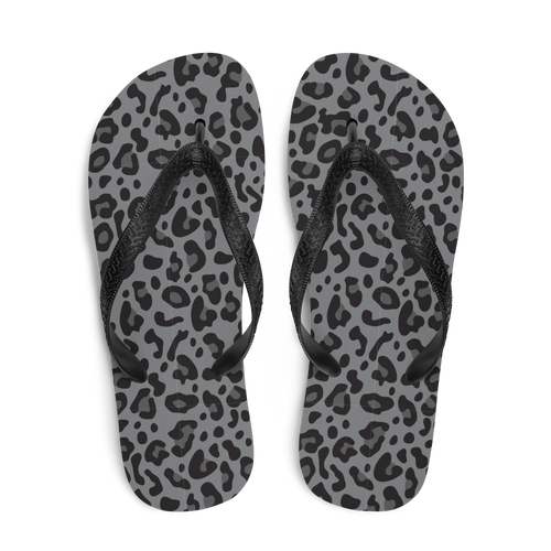 Grey Leopard Print Flip-Flops by Design Express