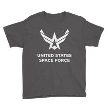 Charcoal / XS United States Space Force "Reverse" Youth Short Sleeve T-Shirt by Design Express