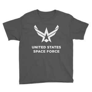 Charcoal / XS United States Space Force "Reverse" Youth Short Sleeve T-Shirt by Design Express