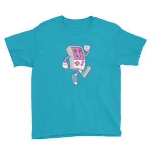 Caribbean Blue / XS Game Boy Happy Walking Youth Short Sleeve T-Shirt by Design Express