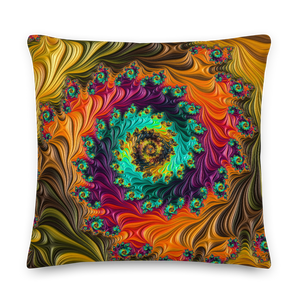 22×22 Multicolor Fractal Square Premium Pillow by Design Express