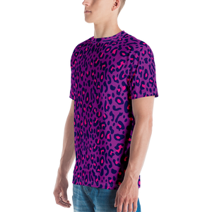Purple Leopard Print Men's T-shirt by Design Express