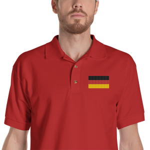 Red / S Germany Flag Embroidered Polo Shirt by Design Express