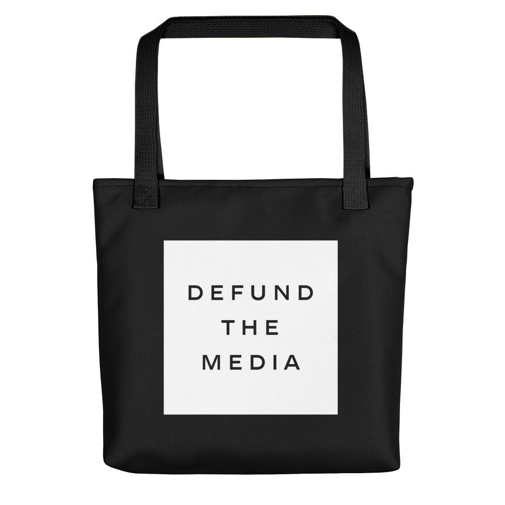 Default Title Defund The Media Square Black Tote bag by Design Express