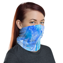 Blue Watercolor Marble Neck Gaiter Masks by Design Express