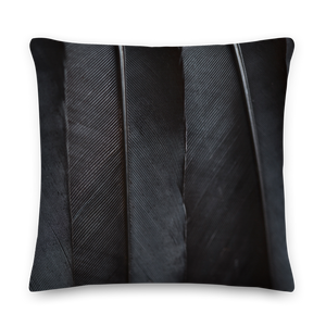Black Feathers Square Premium Pillow by Design Express