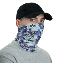 Electric Blue Camo Neck Gaiter Masks by Design Express