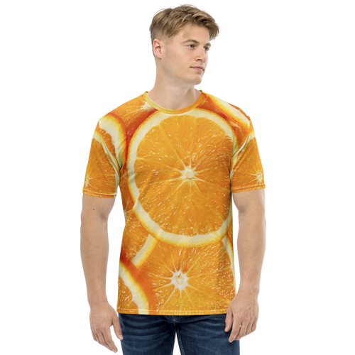 XS Sliced Orange Men's T-shirt by Design Express