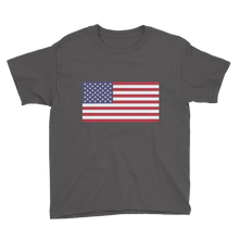 Charcoal / XS United States Flag "Solo" Youth Short Sleeve T-Shirt by Design Express