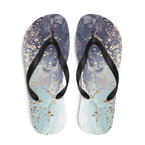 Soft Blue Gold Flip-Flops by Design Express