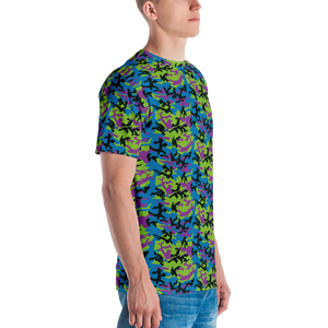 Green Blue Violet Camo Men's T-shirt by Design Express