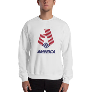 White / S America "Star & Stripes" Sweatshirt by Design Express
