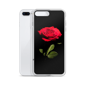 Red Rose on Black iPhone Case by Design Express