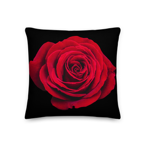 18×18 Charming Red Rose Square Premium Pillow by Design Express
