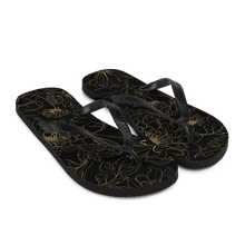 Golden Floral Flip-Flops by Design Express