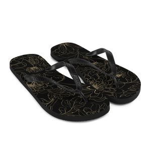 Golden Floral Flip-Flops by Design Express