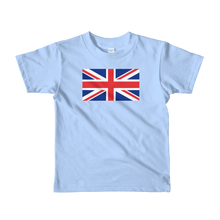 Baby Blue / 2yrs United Kingdom Flag "Solo" Short sleeve kids t-shirt by Design Express