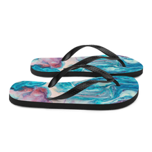 Blue Multicolor Marble Flip-Flops by Design Express