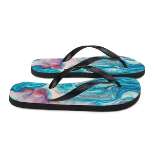 Blue Multicolor Marble Flip-Flops by Design Express