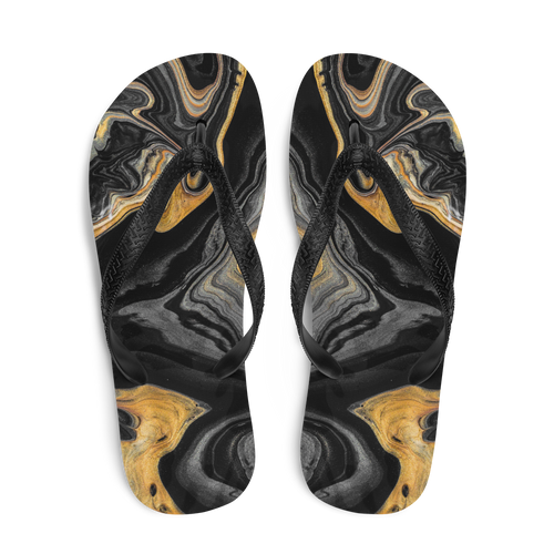 Black Marble Flip-Flops by Design Express