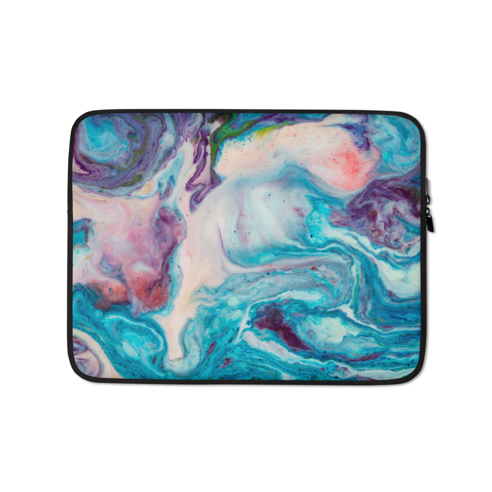 13 in Blue Multicolor Marble Laptop Sleeve by Design Express