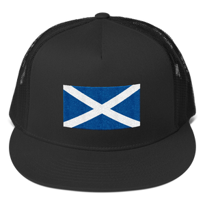 Black Scotland Flag "Solo" Trucker Cap by Design Express