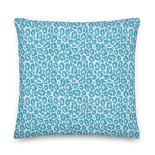 22×22 Teal Leopard Print Premium Pillow by Design Express