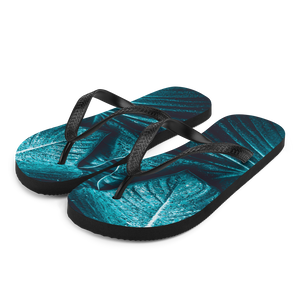 S Turquoise Leaf Flip-Flops by Design Express