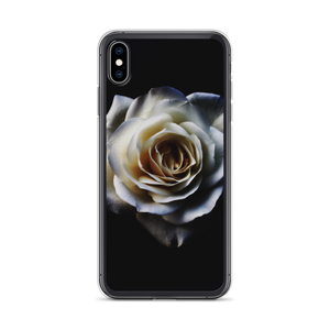 iPhone XS Max White Rose on Black iPhone Case by Design Express