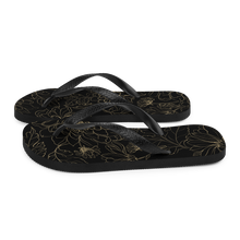 Golden Floral Flip-Flops by Design Express