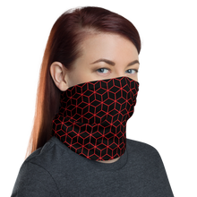 Diamond Red Black Pattern Neck Gaiter Masks by Design Express