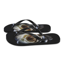 White Rose on Black Flip-Flops by Design Express