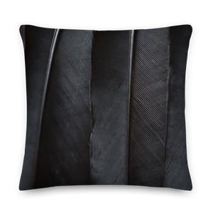22×22 Black Feathers Square Premium Pillow by Design Express