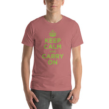 Mauve / S Keep Calm and Carry On (Green) Short-Sleeve Unisex T-Shirt by Design Express
