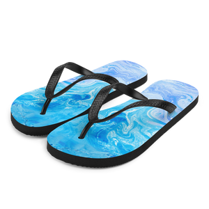 S Blue Watercolor Marble Flip-Flops by Design Express