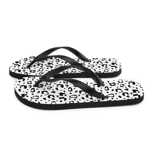 Black & White Leopard Print Flip-Flops by Design Express