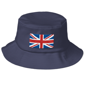 Navy United Kingdom Flag "Solo" Old School Bucket Hat by Design Express