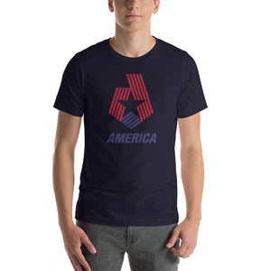 Navy / S America "Star & Stripes" Short-Sleeve Unisex T-Shirt by Design Express