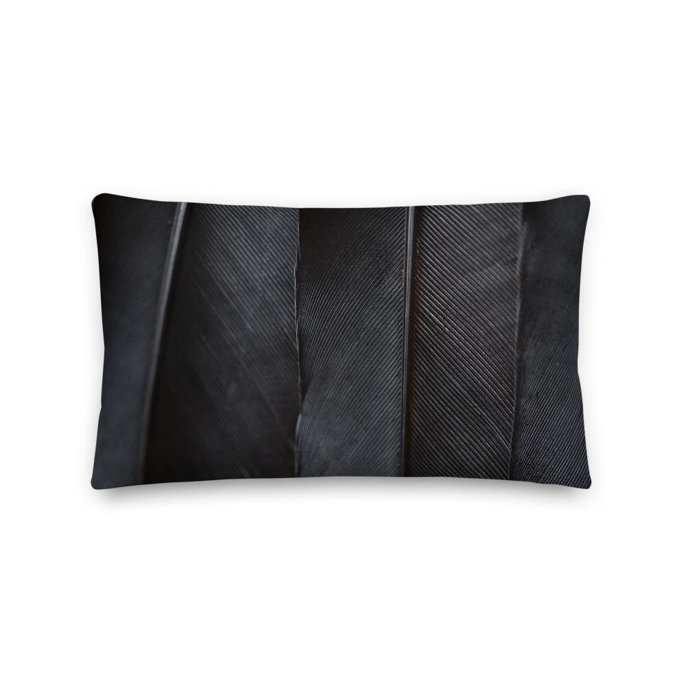 Default Title Black Feathers Rectangle Premium Pillow by Design Express