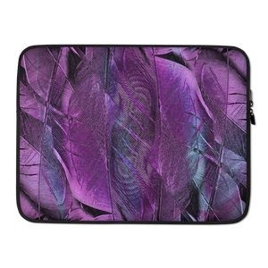 15 in Purple Feathers Laptop Sleeve by Design Express