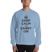 Light Blue / S Keep Calm and Carry On (Black) Unisex Sweatshirt by Design Express