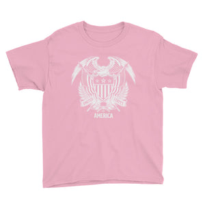CharityPink / XS United States Of America Eagle Illustration Reverse Youth Short Sleeve T-Shirt by Design Express