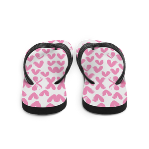 Pink Heart Pattern Flip-Flops by Design Express