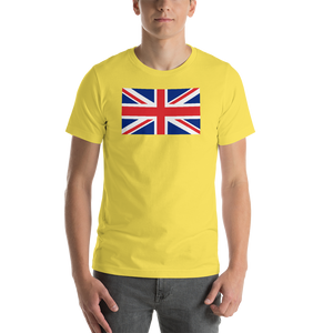 Yellow / S United Kingdom Flag "Solo" Short-Sleeve Unisex T-Shirt by Design Express